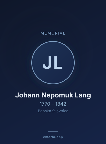 Memorial portrait of Johann Nepomuk Lang