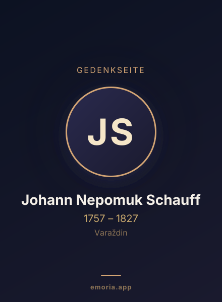 Gedenkportrait von Johann Nepomuk Schauff