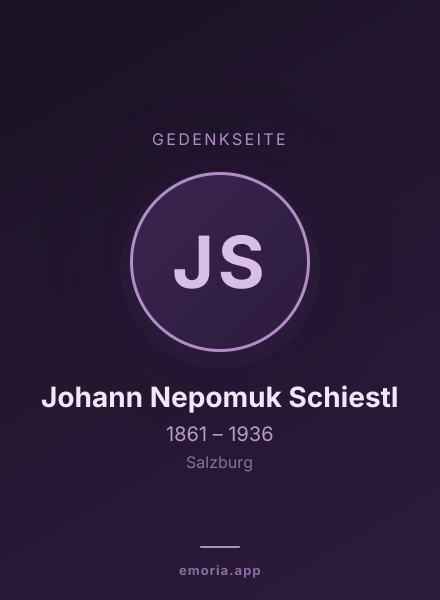 Gedenkportrait von Johann Nepomuk Schiestl