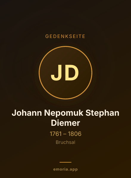 Gedenkportrait von Johann Nepomuk Stephan Diemer