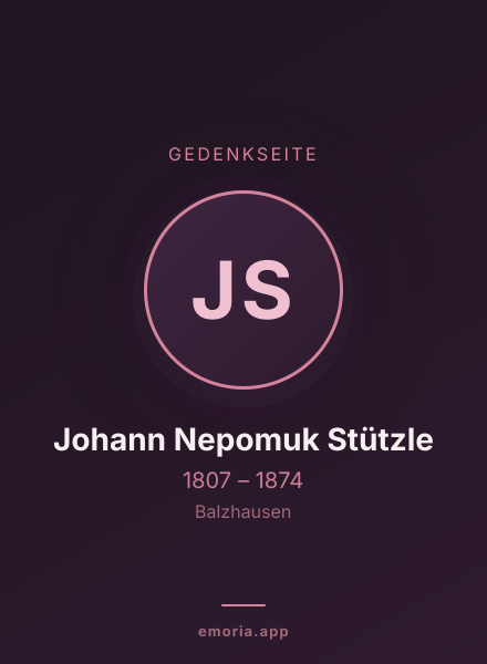 Gedenkportrait von Johann Nepomuk Stützle