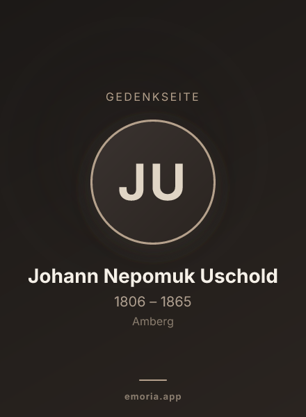 Gedenkportrait von Johann Nepomuk Uschold