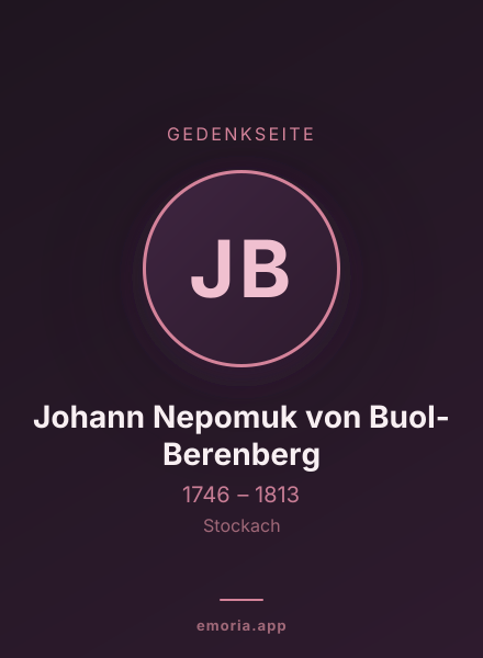 Gedenkportrait von Johann Nepomuk von Buol-Berenberg
