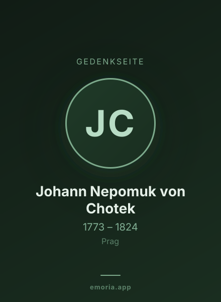 Gedenkportrait von Johann Nepomuk von Chotek