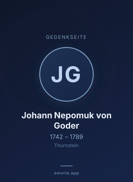 Gedenkportrait von Johann Nepomuk von Goder