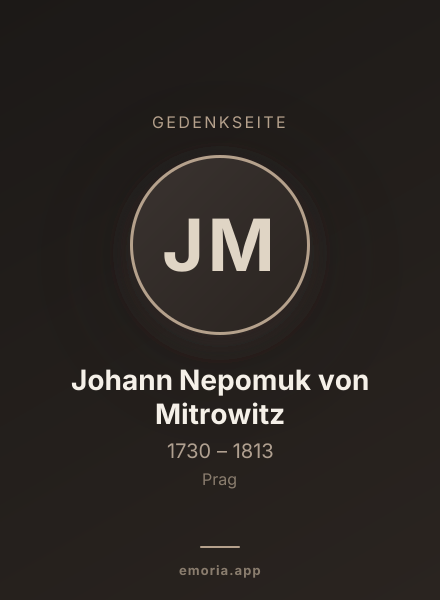 Gedenkportrait von Johann Nepomuk von Mitrowitz