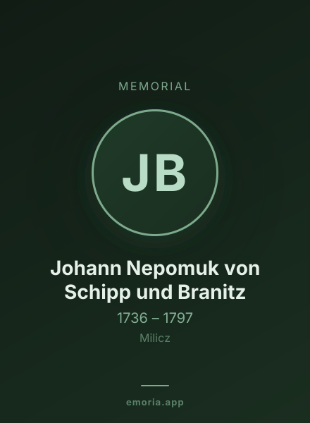 Memorial portrait of Johann Nepomuk von Schipp und Branitz