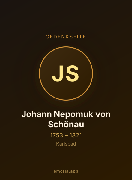 Gedenkportrait von Johann Nepomuk von Schönau