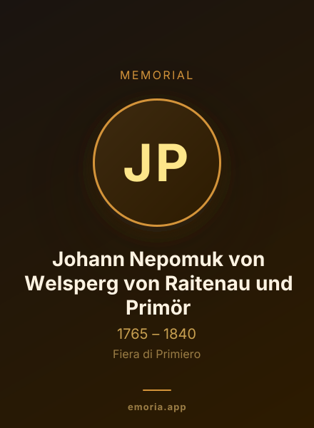 Memorial portrait of Johann Nepomuk von Welsperg von Raitenau und Primör
