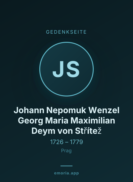 Gedenkportrait von Johann Nepomuk Wenzel Georg Maria Maximilian Deym von Střítež