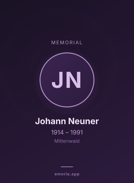 Memorial portrait of Johann Neuner
