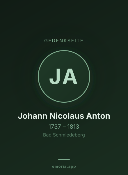 Gedenkportrait von Johann Nicolaus Anton