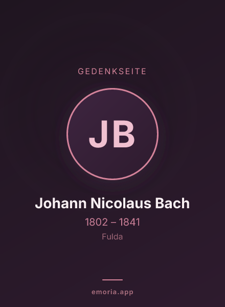 Gedenkportrait von Johann Nicolaus Bach