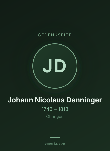Gedenkportrait von Johann Nicolaus Denninger