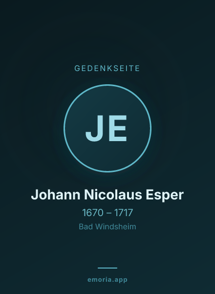 Gedenkportrait von Johann Nicolaus Esper