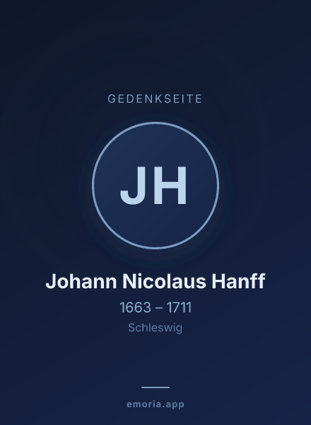 Gedenkportrait von Johann Nicolaus Hanff