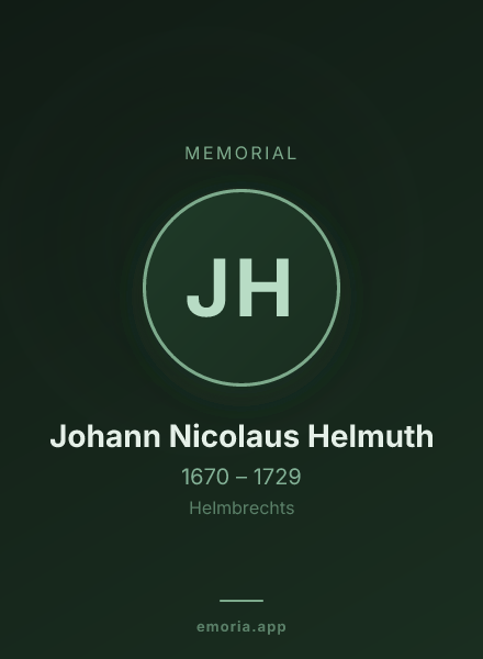 Memorial portrait of Johann Nicolaus Helmuth