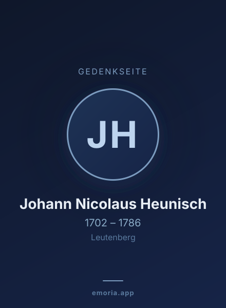 Gedenkportrait von Johann Nicolaus Heunisch