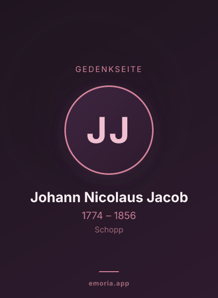 Gedenkportrait von Johann Nicolaus Jacob
