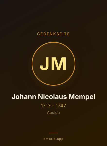 Gedenkportrait von Johann Nicolaus Mempel