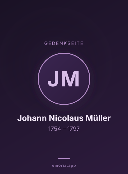 Gedenkportrait von Johann Nicolaus Müller