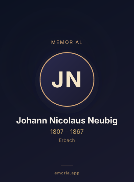 Memorial portrait of Johann Nicolaus Neubig