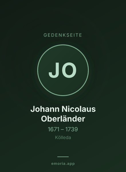 Gedenkportrait von Johann Nicolaus Oberländer
