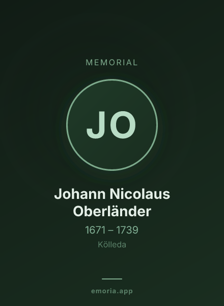Memorial portrait of Johann Nicolaus Oberländer