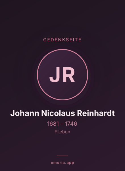 Gedenkportrait von Johann Nicolaus Reinhardt