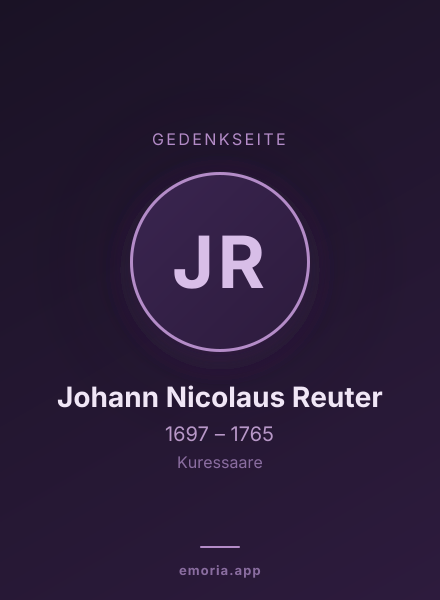 Gedenkportrait von Johann Nicolaus Reuter