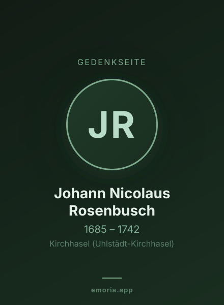 Gedenkportrait von Johann Nicolaus Rosenbusch