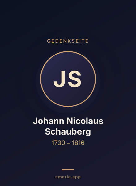 Gedenkportrait von Johann Nicolaus Schauberg