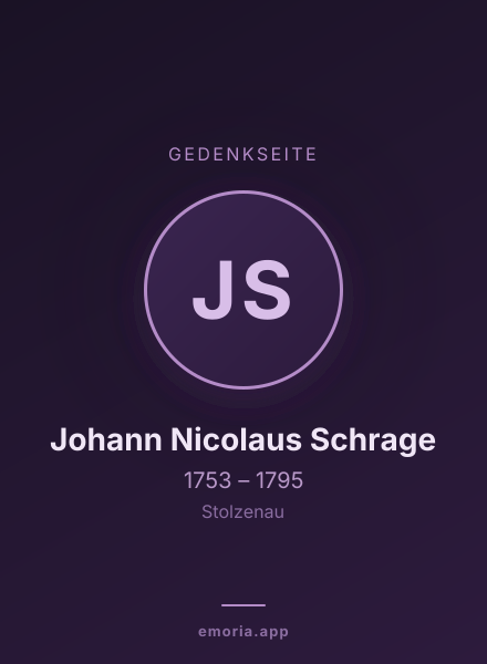 Gedenkportrait von Johann Nicolaus Schrage