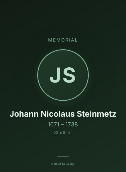 Memorial portrait of Johann Nicolaus Steinmetz
