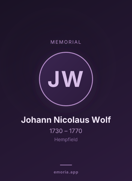 Memorial portrait of Johann Nicolaus Wolf