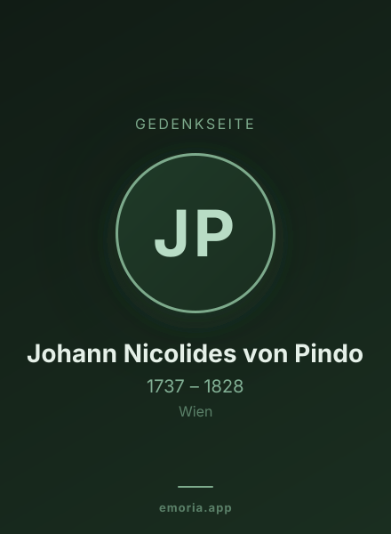 Gedenkportrait von Johann Nicolides von Pindo