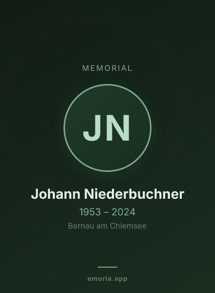 Memorial portrait of Johann Niederbuchner