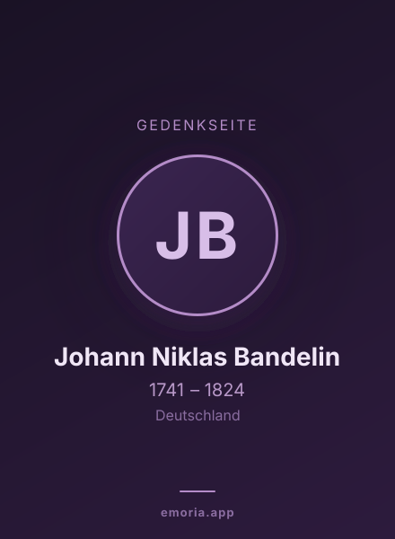 Gedenkportrait von Johann Niklas Bandelin