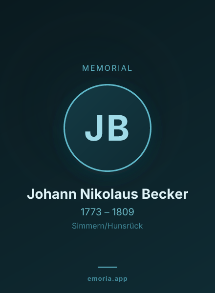 Memorial portrait of Johann Nikolaus Becker