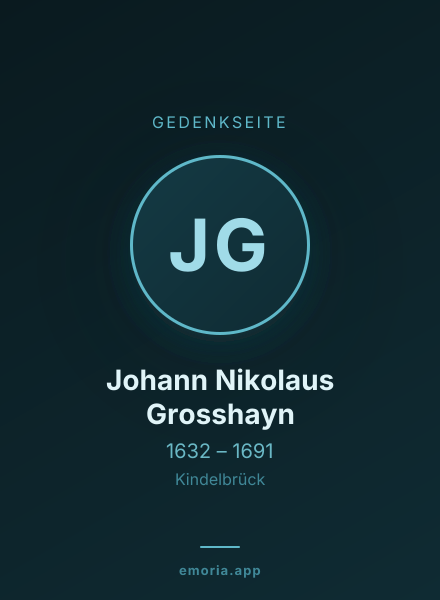 Gedenkportrait von Johann Nikolaus Grosshayn