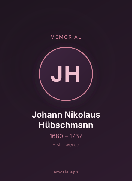 Memorial portrait of Johann Nikolaus Hübschmann