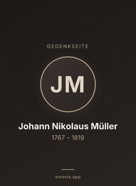 Gedenkportrait von Johann Nikolaus Müller