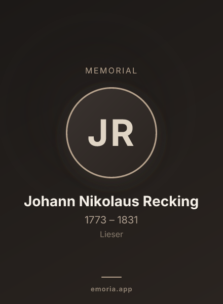 Memorial portrait of Johann Nikolaus Recking