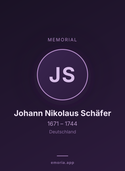 Memorial portrait of Johann Nikolaus Schäfer
