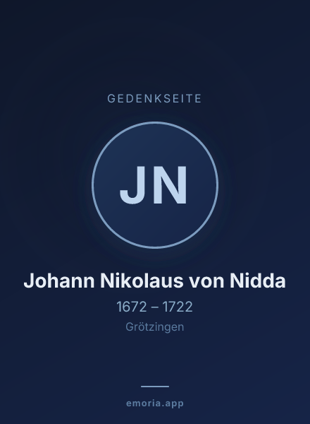 Gedenkportrait von Johann Nikolaus von Nidda