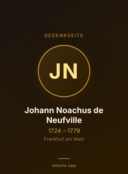 Gedenkportrait von Johann Noachus de Neufville