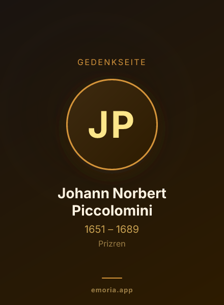 Gedenkportrait von Johann Norbert Piccolomini