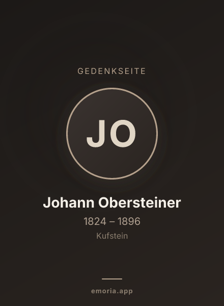 Gedenkportrait von Johann Obersteiner