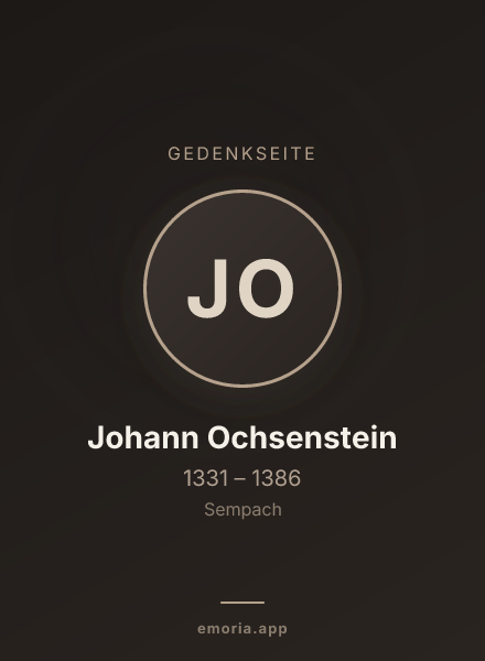 Gedenkportrait von Johann Ochsenstein