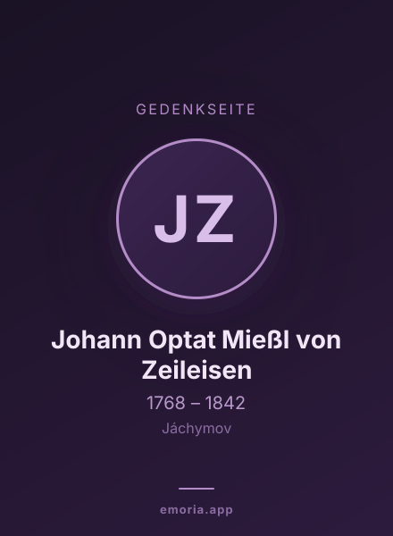 Gedenkportrait von Johann Optat Mießl von Zeileisen